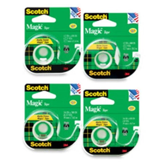 3M MMM119 Magic Tape With Dispenser- .50in. x 800in.- Clear Pack of 12