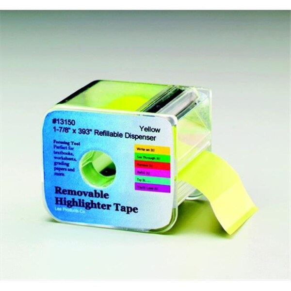 Lee Products 067990 Wide Highlighter Note Tape; Yellow; Pack 2