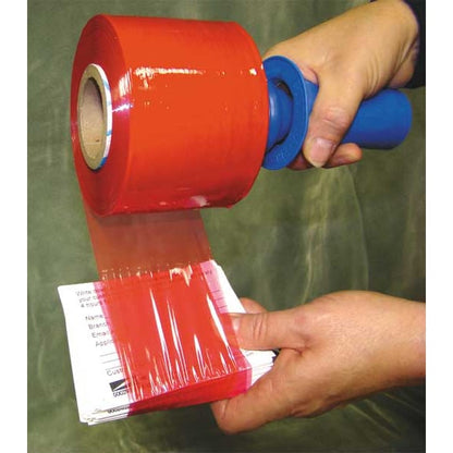 Stretch Wrap, 3" W x 1000 ft. L, 80 ga, Cast Style, Red, Standard Duty