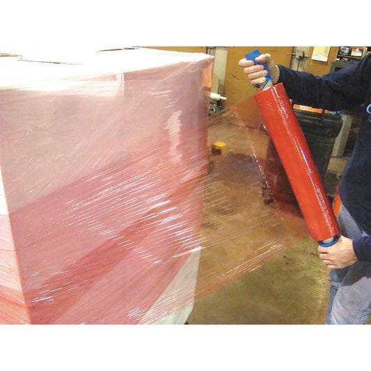 Stretch Wrap, 20" W x 1000 ft. L, 80 ga, Cast Style, Red, Standard Duty
