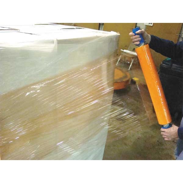 Stretch Wrap, 20" W x 1000 ft. L, 80 ga, Cast Style, Orange, Standard Duty