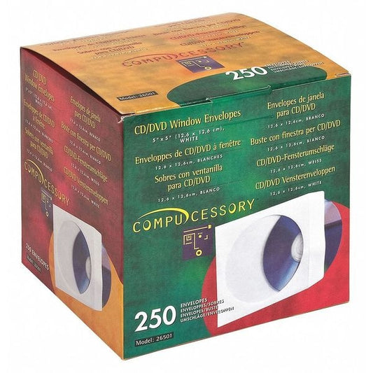 Cd/Dvd Window EnvelopesWht, PK250
