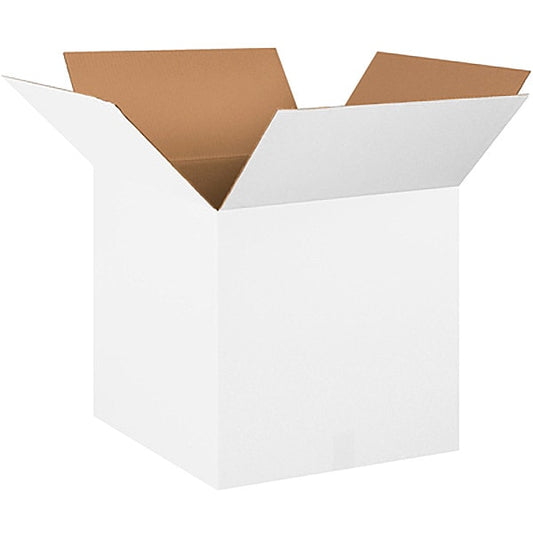 Corrugated Boxes, 20" x 20" x 20", White, 10/Bundle