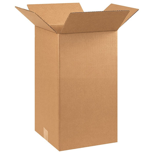 Tall Corrugated Boxes, 10" x 10" x 18", Kraft, 25/Bundle