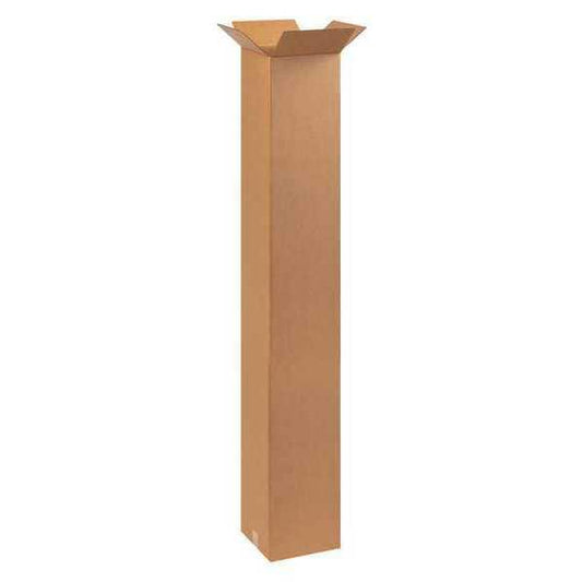 Tall Corrugated Boxes, 10" x 10" x 60", Kraft, 15/Bundle