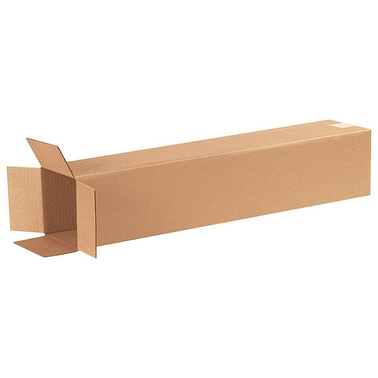 Tall Corrugated Boxes, 6" x 6" x 30", Kraft, 25/Bundle