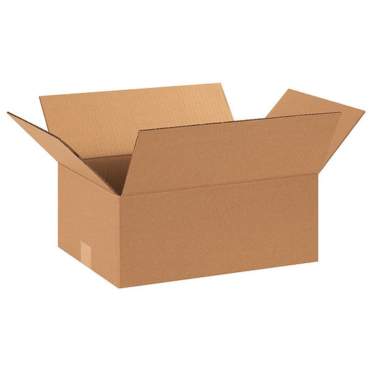 Corrugated Boxes, 15" x 11" x 6", Kraft, 25/Bundle