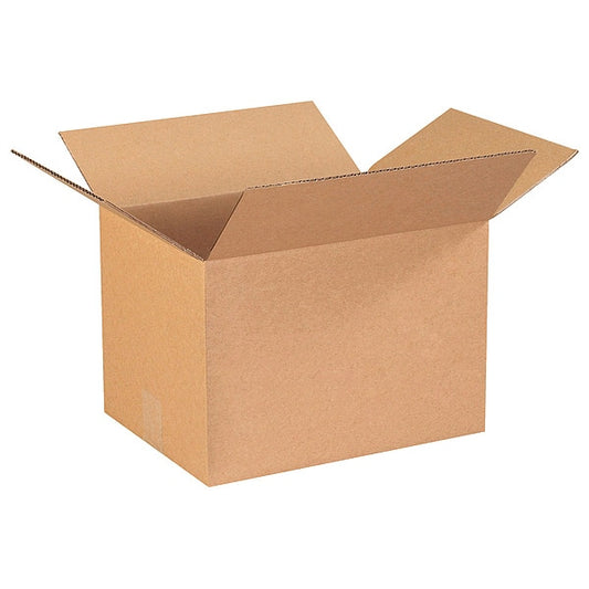 Corrugated Boxes, 13 1/4" x 10 1/4" x 9", Kraft, 25/Bundle