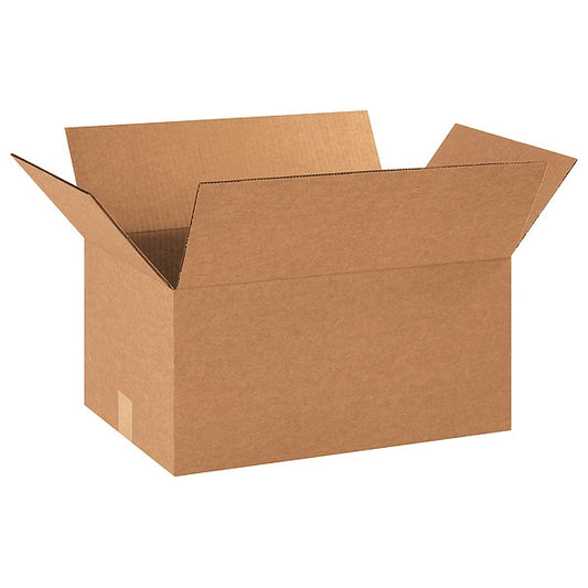 Corrugated Boxes, 16" x 12" x 9", Kraft, 25/Bundle