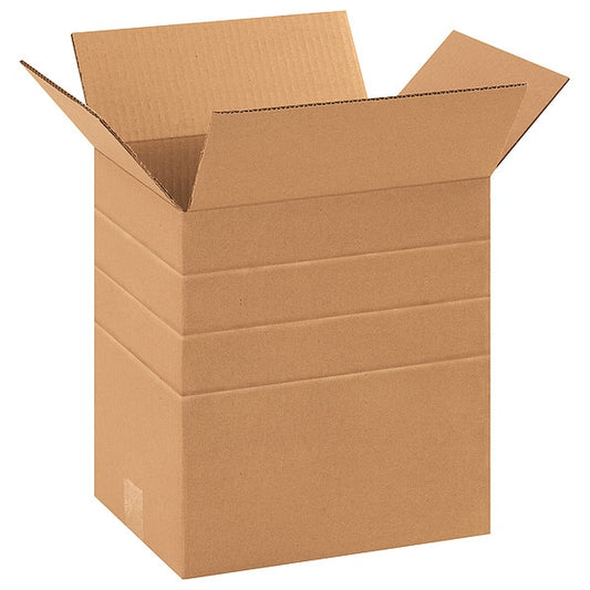 Multi-Depth Corrugated Boxes, 11 1/4" x 8 3/4" x 12", Kraft, 25/Bundle