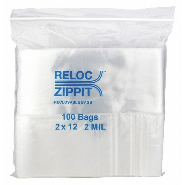 Reclosable Poly Bag 2-MIL, 2"x 12", Clear