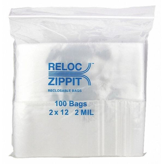 Reclosable Poly Bag 2-MIL, 2"x 12", Clear