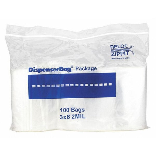 Clear Reclosable Bags, 2 mil, 3"x6", PK1000, 6 L, 3 W, Clear