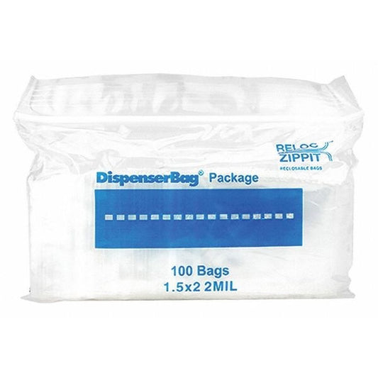 Clear Reclosable Bags, 2 mil, 1"x2", PK1000, 2 L, 1.5 W, Clear