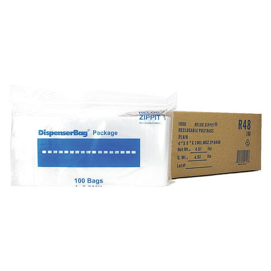 Reclosable Poly Bag 2-MIL, 4"x 8", Clear