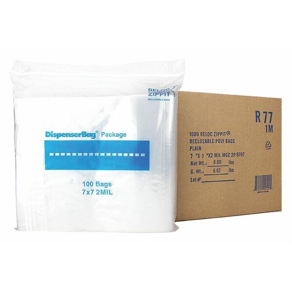 Reclosable Poly Bag 2-MIL, 7"x 7", Clear