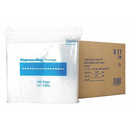Reclosable Poly Bag 2-MIL, 7"x 7", Clear