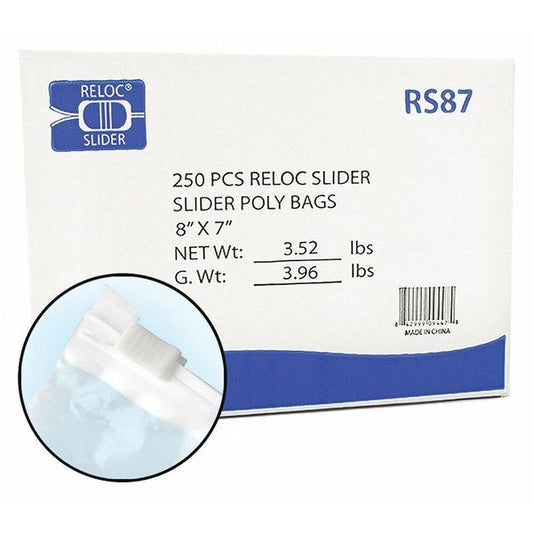 Clear Reclosable Bags, 2 mil, 8"x7", PK250, 7 L, 8 W, Clear