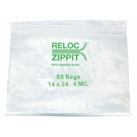 Clear Reclosable Bags, 4mil, 14"x14", PK250, 24 L, 14 W, Clear
