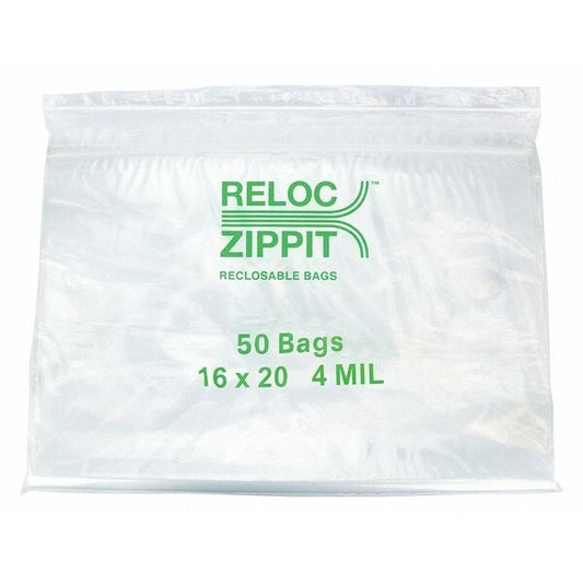 Clear Reclosable Bags, 4mil, 16"x20", PK250, 20 L, 16 W, Clear