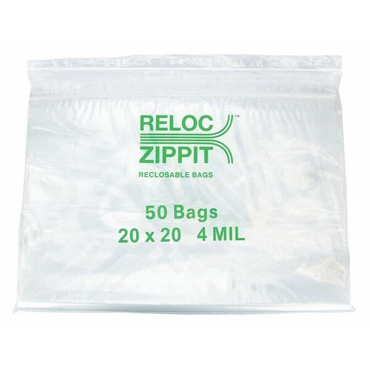 Clear Reclosable Bags, 4mil, 20"x20", PK250, 20 L, 20 W, Clear