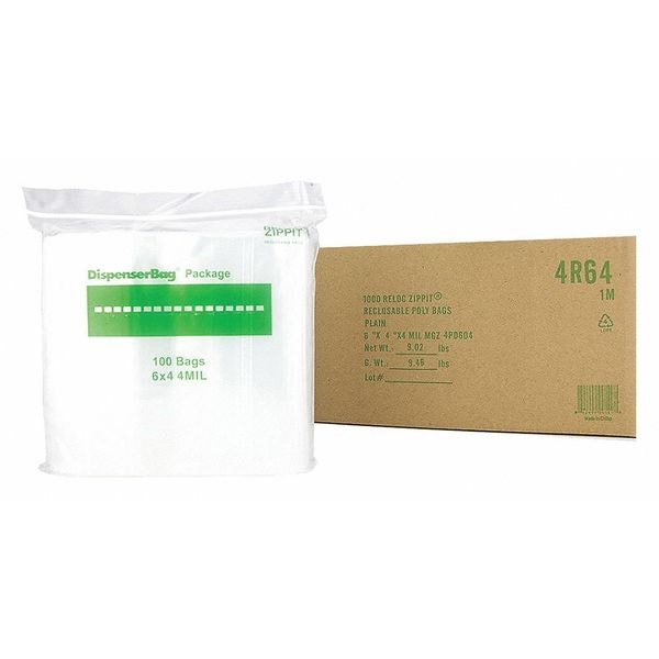 Reclosable Poly Bag 4-MIL, 6"x 4", Clear