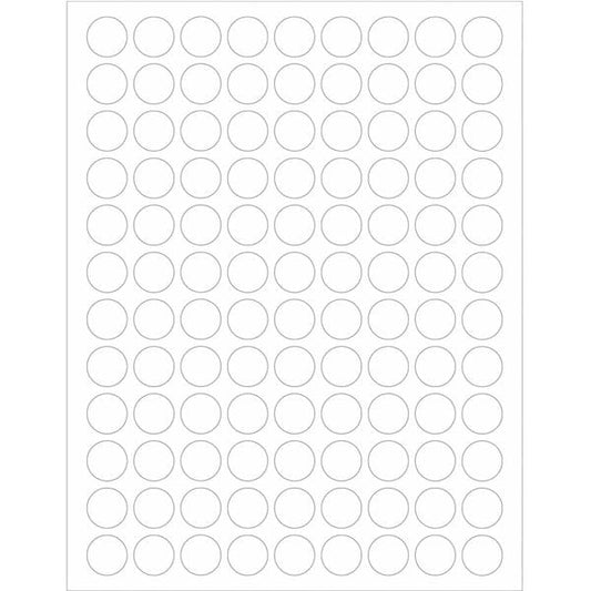 Tape Logic® Removable Circle Laser Labels, 3/4", White, 10800/Case