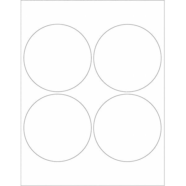 Tape Logic® Circle Laser Labels, 4", White, 400/Case