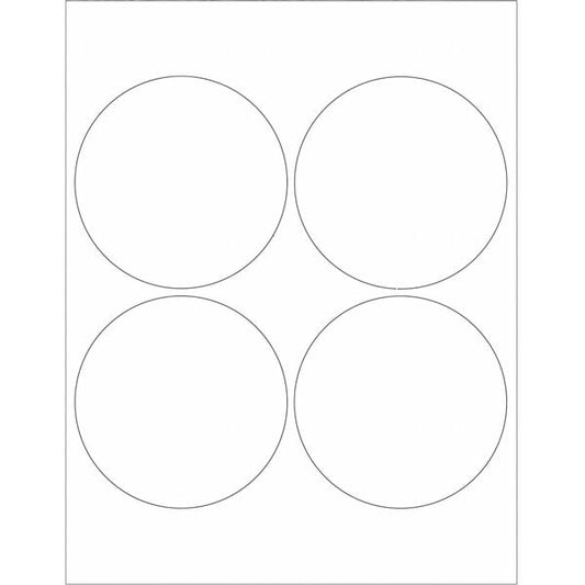 Tape Logic® Circle Laser Labels, 4", White, 400/Case