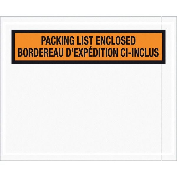 Tape Logic® Bilingual Packing List Envelopes, 4 1/2" x 5 1/2", Orange, 1000/Case