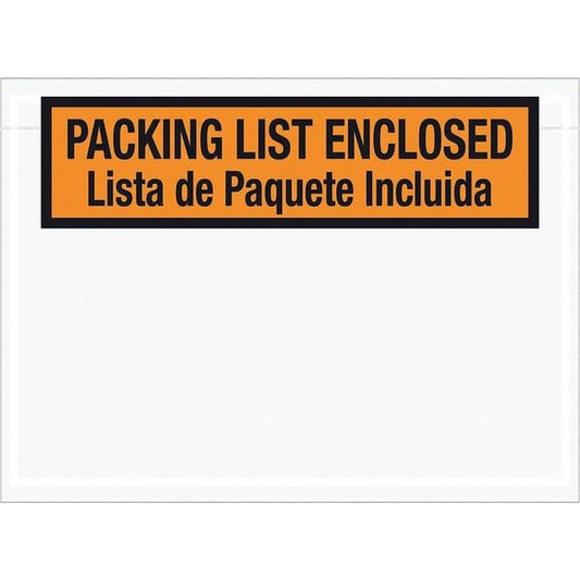 Tape Logic® Bilingual Packing List Envelopes, 7 1/2" x 5 1/2", Orange, 1000/Case