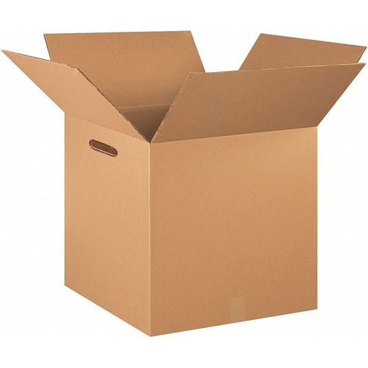 Double Wall Boxes with Hand Holes, 24" x 24" x 24", Kraft, 10/Bundle