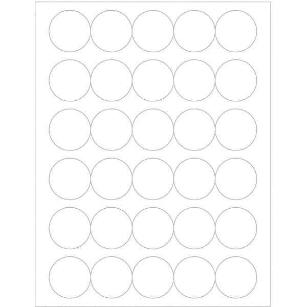 Tape Logic® Glossy White Circle Laser Labels, 1 1/2", Glossy White, 3000/Case