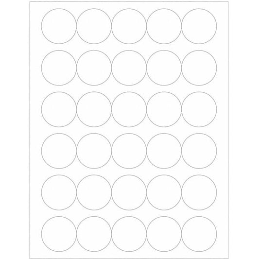 Tape Logic® Glossy White Circle Laser Labels, 1 1/2", Glossy White, 3000/Case