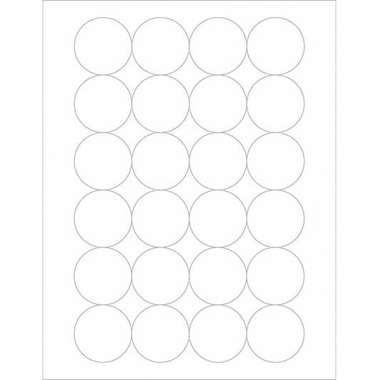 Tape Logic® Circle Laser Labels, 1 2/3", White, 2400/Case