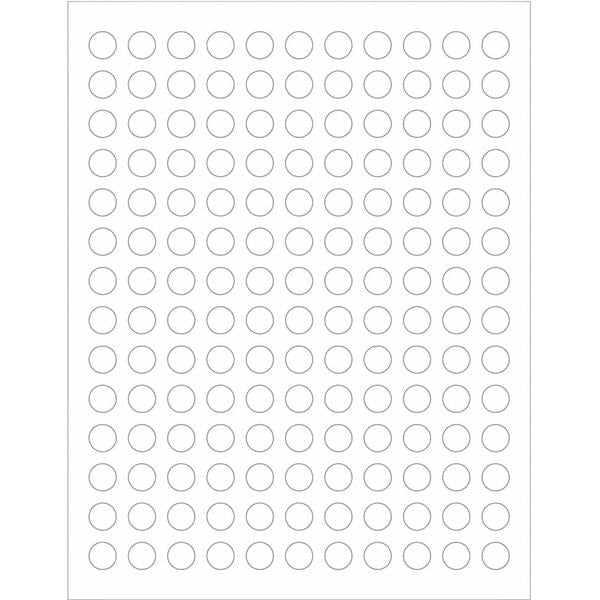 Tape Logic® Circle Laser Labels, 1/2", White, 15400/Case