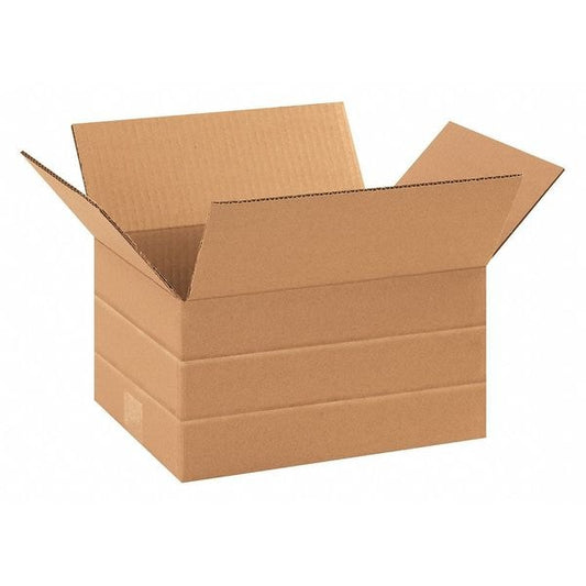 Multi-Depth Corrugated Boxes, 10" x 8" x 6", Kraft, 25/Bundle