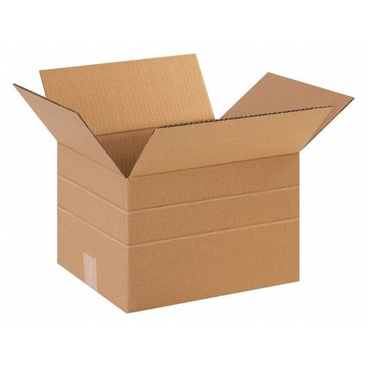 Multi-Depth Corrugated Boxes, 12" x 10" x 6", Kraft, 25/Bundle