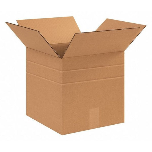 Multi-Depth Corrugated Boxes, 12" x 12" x 10", Kraft, 25/Bundle