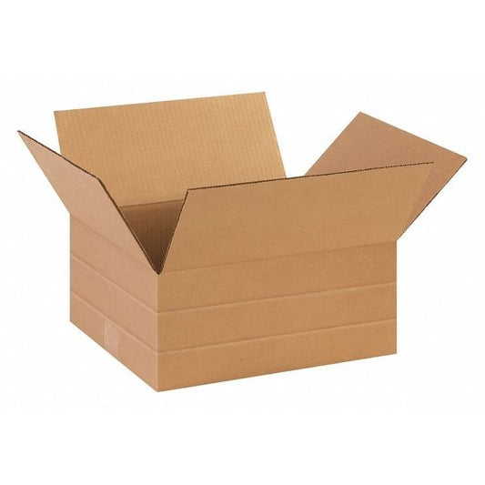 Multi-Depth Corrugated Boxes, 14" x 10" x 6", Kraft, 25/Bundle