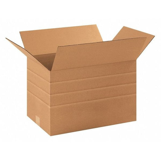 Multi-Depth Corrugated Boxes, 16" x 12" x 10", Kraft, 25/Bundle