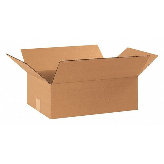 Flat Corrugated Boxes, 17 1/4" x 11 1/4" x 4", Kraft, 25/Bundle