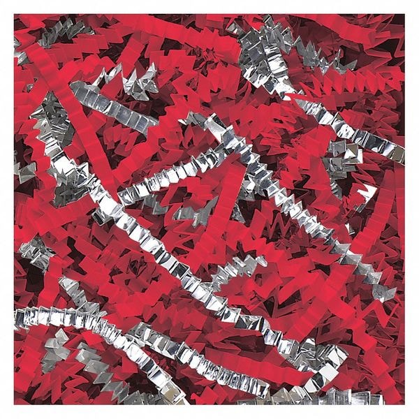 Crinkle Paper Blend, Red/Silver Metallic, 10 Lbs./Case