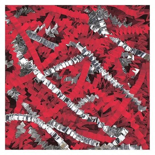 Crinkle Paper Blend, Red/Silver Metallic, 10 Lbs./Case