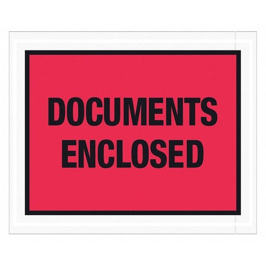 Tape Logic® "Documents Enclosed" Envelopes, 4 1/2" x 5 1/2", Red, 1000/Case