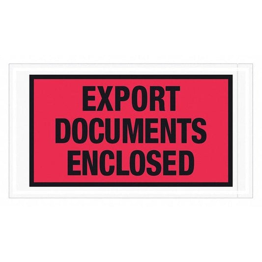 Tape Logic® "Export Documents Enclosed" Envelopes, 5 1/2" x 10", Red, 1000/Case