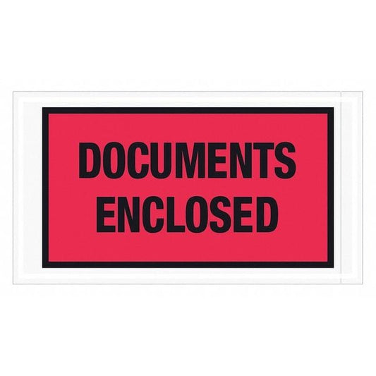 Tape Logic® "Documents Enclosed" Envelopes, 5 1/2" x 10", Red, 1000/Case