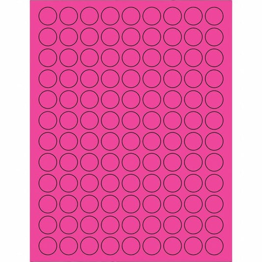 Tape Logic® Fluorescent Circle Laser Labels, 3/4", Fluorescent Pink, 10800/Case