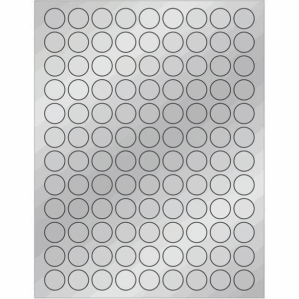 Tape Logic® Foil Circle Laser Labels, 3/4", Silver, 10800/Case