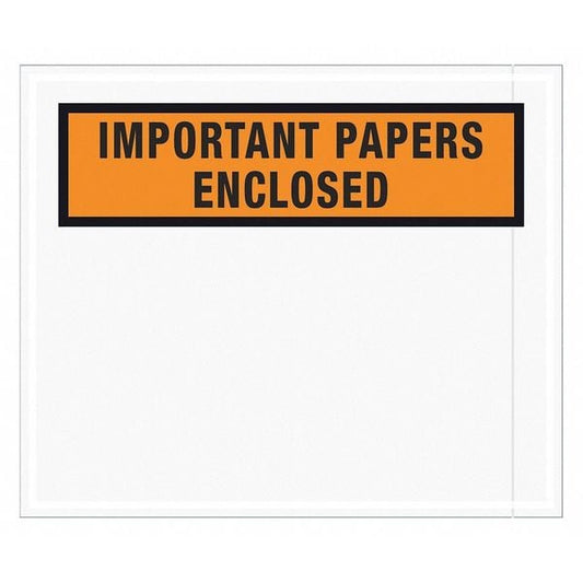 Tape Logic® "Important Papers Enclosed" Envelopes, 10" x 12", Orange, 500/Case
